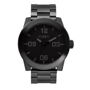 Nixon Watch Corporal SS A346-001 Analog All Black Stainless Steel Band 10ATM